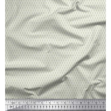 Soimoi Satin Silk Fabric Geometric Small Print Fabric by The Yard 42 Inch Wide