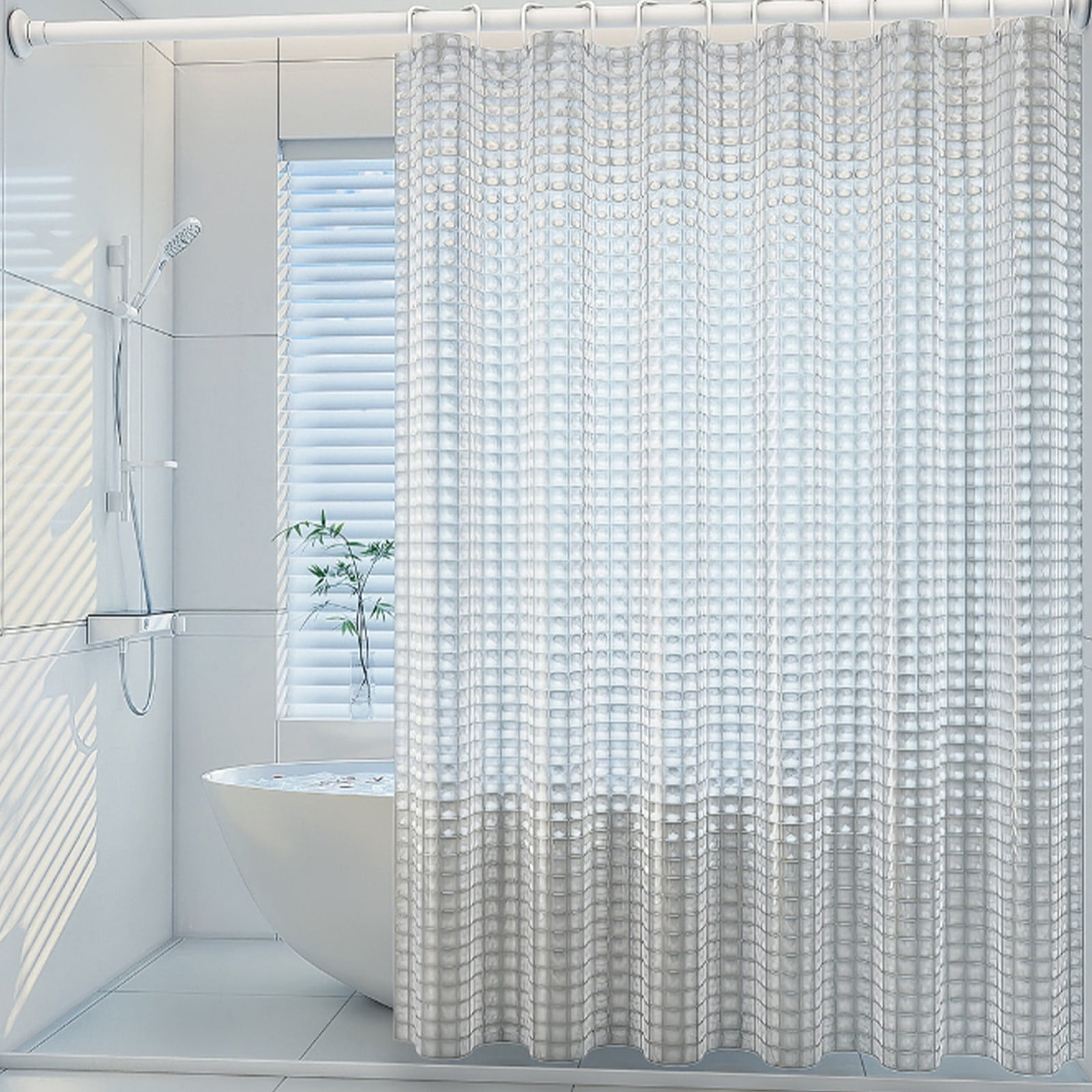TopLLC Bathroom Accessories Bathroom Blocking Thickened Shower Curtain Fabric Waterproof No Punch Bathroom Shower Partition Door Curtains Window Hanging Curtains Translucent Shower Curtain