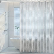 EVA Clear Shower Curtain or Liner,Waterproof Thickened Bathroom Blocking Shower Curtains with Water Cube Patterns,No Punch Heavy Duty Plastic Shower Liner for Shower Stall Bathtubs