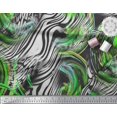 thumbnail image 3 of Soimoi Green Rayon Fabric Stripe & Leopard Animal Skin Print Fabric by Yard 42 Inch Wide, 3 of 3