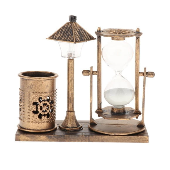 kurtrusly 1/2/3/5 Hourglass Sand Timer with for Built-in Light for Home Bedroom Decor Gold 1 Pc