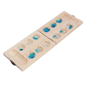 Puzzle Mancala Board Game, Wooden Mancala Board Game Set Tabletop Toy  for Home for Children