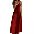 thumbnail image 3 of Robes d'Été pour Femmes Zeophrasy Robe d'Été Unie à Col en V avec Bretelles Réglables Cadeau de Fête des Mères pour Femmes Filles, 3 of 8