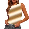 thumbnail image 1 of Plebaso Womens Slim Striped Tank Tops Sleeveless Crewneck Ruched Blouses Summer Casual Basic Tee Tops, 1 of 4