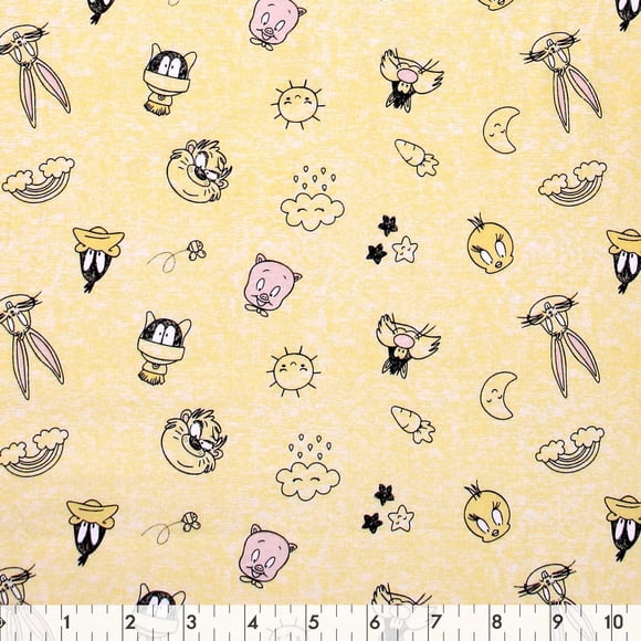 FABRIC CREATIONS Bugs Bunny Looney Tunes Cotton by the Metre, Black
