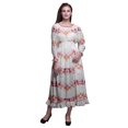 thumbnail image 1 of Bimba Robe Maxi Décontractée Longue à Taille Smockée Imprimée Teinture sur Nœuds pour Femmes - X-Grand, 1 of 5