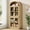 Brown, variant on Bingirl Wood Arched Bookcase with Glass Doors 5 Tier Storage Cabinet with Open Display Shelf Display Bookshelf for Living Room and Dining Room Black