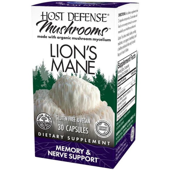 Host Defense - Lion's Mane Memory And Nerve Support | Multiple Sizes