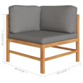 thumbnail image 5 of vidaXL Corner Sofa with Dark Grey Cushions Solid Teak Wood, 5 of 5