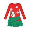 thumbnail image 1 of Robe Fille Manches Longues Noël Snowman Fête 6 Ans, 1 of 6