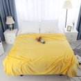 thumbnail image 1 of PiccoCasa 1 Pcs Home Warm Soft Microplush Fleece Solid Throw Blanket Yellow 70" x 78", 1 of 10