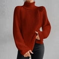 thumbnail image 2 of Yuyuzo Womens Winter Fall Sweater Solid Color Turtleneck Cable Knit Long Sleeve Sweaters Pullover Tops, 2 of 6