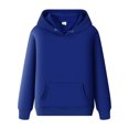 thumbnail image 1 of Chandail à Capuchon Homme Automne Sweat à Capuche Solide avec Poche Manches Longues Bleu TTG, 1 of 3