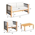 thumbnail image 3 of Costway Ensemble de Mobilier de Patio Extérieur en Bois 4 Pcs avec Coussins Blanc Rouge Housses de Coussin Ensembles Rouge, 3 of 10