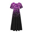 thumbnail image 5 of Women's Short Sleeve Printed Dress, Round Neck Casual Dress with All-Over Pattern, Lightweight Polyester Machine-Washable Dress for Daily Wear, 5 of 5
