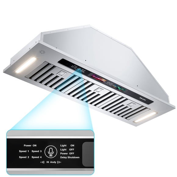 BRANO Insert Range Hood Convertible 900 CFM Stainless Steel Kitchen Hood with Voice Control,36 inch