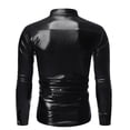thumbnail image 2 of Men Autumn Lapel Cool Sequined Casual Hot Stamping Process Dance Shirt, 2 of 3