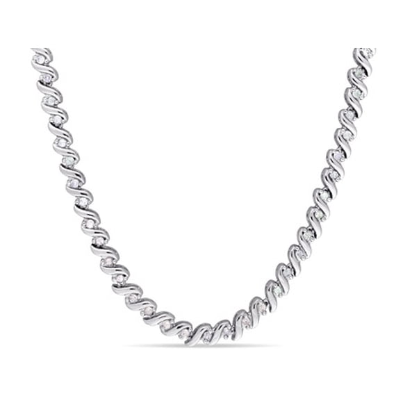 Miabella Collier Tennis en Diamants 1 CT TW en Argent Sterling