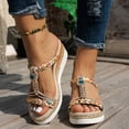 thumbnail image 2 of Mepaouo Womens Low Wedge Heels Sandals Wide Width Platform Summer Slides Non Slip Dressy Slip on Shoes, 2 of 9