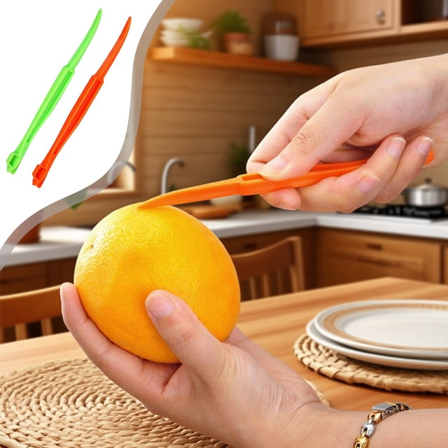 Uscallm 2Pcs Orange Peeler Tool Citrus Fruit Peeler Lemon Peeler Opener Remover Plastic Fruit Vegetable Peeler Kitchen Gadget Accessory for Orange Lemon