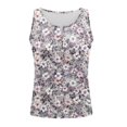 thumbnail image 4 of LSLJS Women's Summer Printed Round Sports Tops for Outer Wear Bottoming Slim Short Tops, Womens Tank Tops, 4 of 6