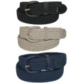 thumbnail image 1 of CTM®  Elastic Braided Stretch Belt (Pack of 3 Colors) (Men's), 1 of 2