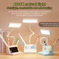 thumbnail image 2 of AMERTEER Lampe de Lecture de Table Lampe de Chevet Lampe de Bureau LED Rechargeable pour Rangement de Papeterie Protection des Yeux (Blanc Type 1), 2 of 5