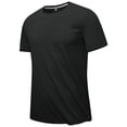 thumbnail image 1 of BOBOGOJP T-shirt en Coton pour Homme Décontracté à Manches Courtes, Chandail à Rayures à Col Rond (Noir,m), 1 of 4