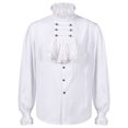 thumbnail image 1 of EQWLJWE Summer Saving Clearance ! Men Gothic Pullover Long Sleeve Ruffled Renaissance Shirt Steampunk Trumpet Sleeve Top Medieval Costume Clothing Autumn Long Sleeve Top for Man, 1 of 7