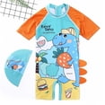 thumbnail image 2 of Kids Boys Summer Swim Trunks Boy 2 Pieces Short Sleeve Cartoon Cute Student Swimsuit Spring Beach Bathing Suits 3-4T, 2 of 3