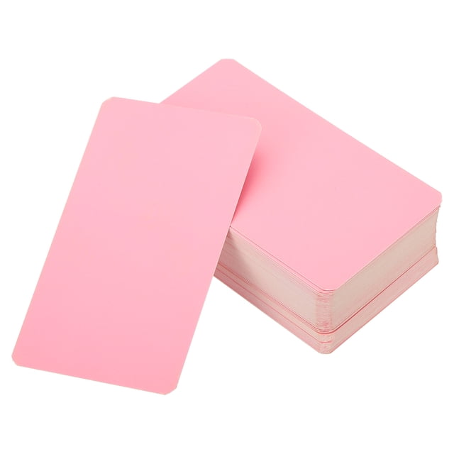 Unique Bargains 3.5' x 2' Blank Paper Business Cards, 90 Pack Small Index Flash Cards Words Message Note Card, Pink