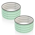 thumbnail image 2 of Raised Garden Bed with Safety Edging - Olive Green 2x2x1 ft - Rounded - Pack of 2 - Bottomless Galvanised Steel Planter Box for Plants, Vegetables and Flowers, Galvanized Metal Raised Garden Beds, 2 of 9