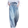 thumbnail image 1 of Spring And Autumn Straight Pants Washed Light Colored Loose Jeans Street Pants, 1 of 4