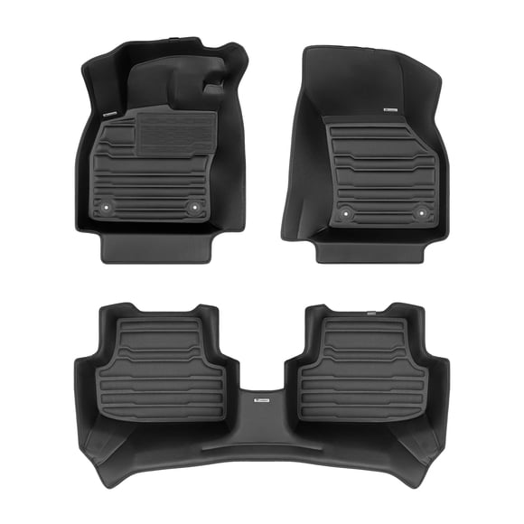 TuxMat - For Volkswagen Golf GTI/R 2022-2026 Models - Custom Car Mats - Maximum Coverage, All Weather, Laser Measured - This Full Set Includes 1st and 2nd Rows