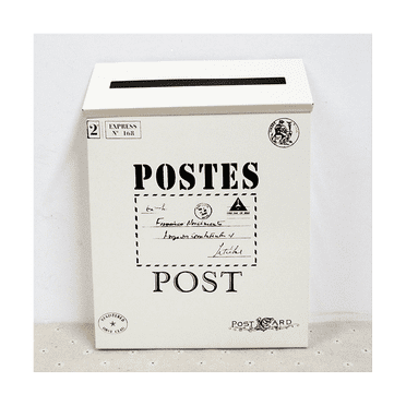Mailbox Vintage Wall Mount Mailbox Post Letter Box for Outside Antique Metal Mailbox Rust Resistant Mail Holder White