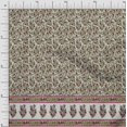 thumbnail image 1 of Soimoi Modal Satin Fabric Stripe,Leaves & Floral Panel Decor Fabric Printed Yard 42 Inch Wide, 1 of 2