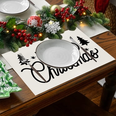 Dvkptbk Place Mats Cotton and Linen Placemats Christmas Table Decorations Insulation Mats Kitchen and Dining Room Waterproofs Mats Home Decoration