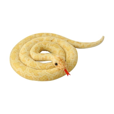 Grand Serpent en Peluche Jaune Animal en Peluche Python Réaliste Jouet Doux et Câlin Poupée Reptile Cadeau pour Enfants Tissu Durable Sécuritaire pour Tout-Petits Garçons Filles 32 Pouces de Long