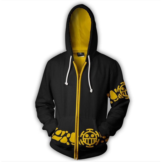 One Piece Cardigan à Capuche à Fermeture à Glissière Imprimé 3D Anime