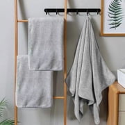 Qiopertar Corals Velvet Bath Towel Set 2 Pcs, Quick Dry Towel with Absorbent Fleece, Non Fluffy Washcloth for Bathroom