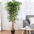 thumbnail image 2 of Costway 5' Artificial Bamboo Silk Tree Green Indoor-Outdoor Home Decor Planter, 2 of 10
