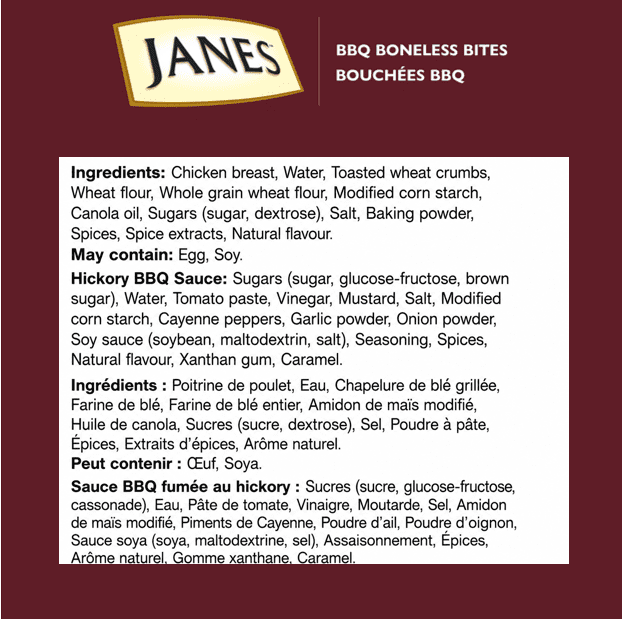 Janes® Restaurant Style Classic BBQ Boneless Bites, 710g, Frozen Breaded Chicken Bites, Contains White Meat., 710g