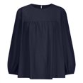thumbnail image 4 of Timegard Womens Plus Size Tops Crew Neck Long Sleeve Ruched Comfy Tee Shirts Fall Casual Loose Tops, 4 of 7