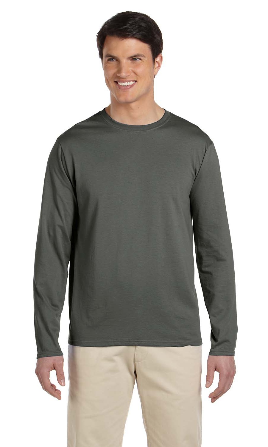 Gildan T-Shirt à Manches Longues 45 oz pour Adulte Softstyle Vert Militaire L