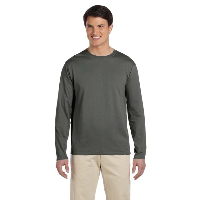 Gildan T-Shirt à Manches Longues 45 oz pour Adulte Softstyle Vert Militaire L
