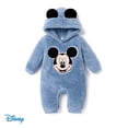 thumbnail image 1 of Disney Mickey Baby Boys Girls Bodysuits Furry Character Graphic 3D Ears Hooded Romper Gifts Sizes 0/3-18M, 1 of 5