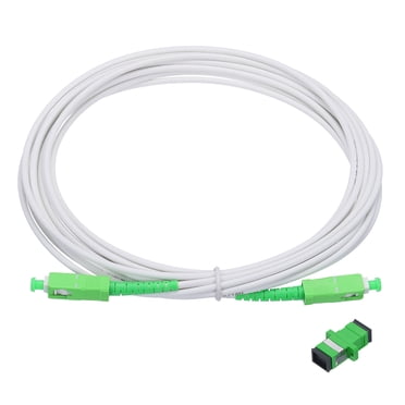 Unique Bargains 1Pcs 16.4 Pieds Monomode Simplex OS2 Câble à Fibre Optique LSZH SC/APC-SC/APC Cavalier Blindé Optique Blanc avec Adaptateur