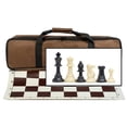 thumbnail image 1 of Ensemble Complet d'Échecs de Tournoi - Pièces en Plastique - Plateau Enroulable - Sac en Toile, 1 of 8