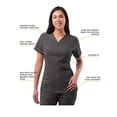 thumbnail image 3 of Adar Uniformes Ensemble de Sarrau pour Femmes - Haut à Col en V Amélioré/pantalon à Multiples Poches, 3 of 7