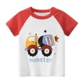 thumbnail image 1 of Chemise Habillée Garçon Enfants Bébés Garçons Imprimé Voitures Manches Courtes Col Rond T-Shirts Respirant Hauts Patchwork Tee T-Shirts à Manches Courtes Garçon Rouge 1 Ans-2 Ans, 1 of 3